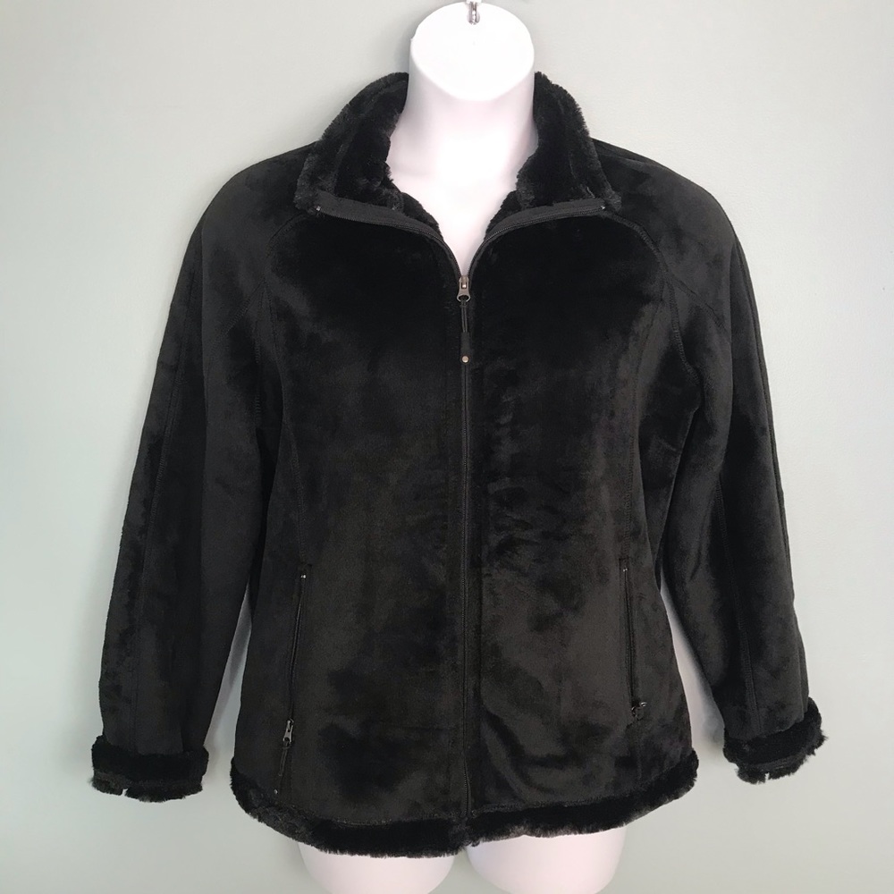 Fu Da NY Black Thick Soft Faux Fur Suede Coat